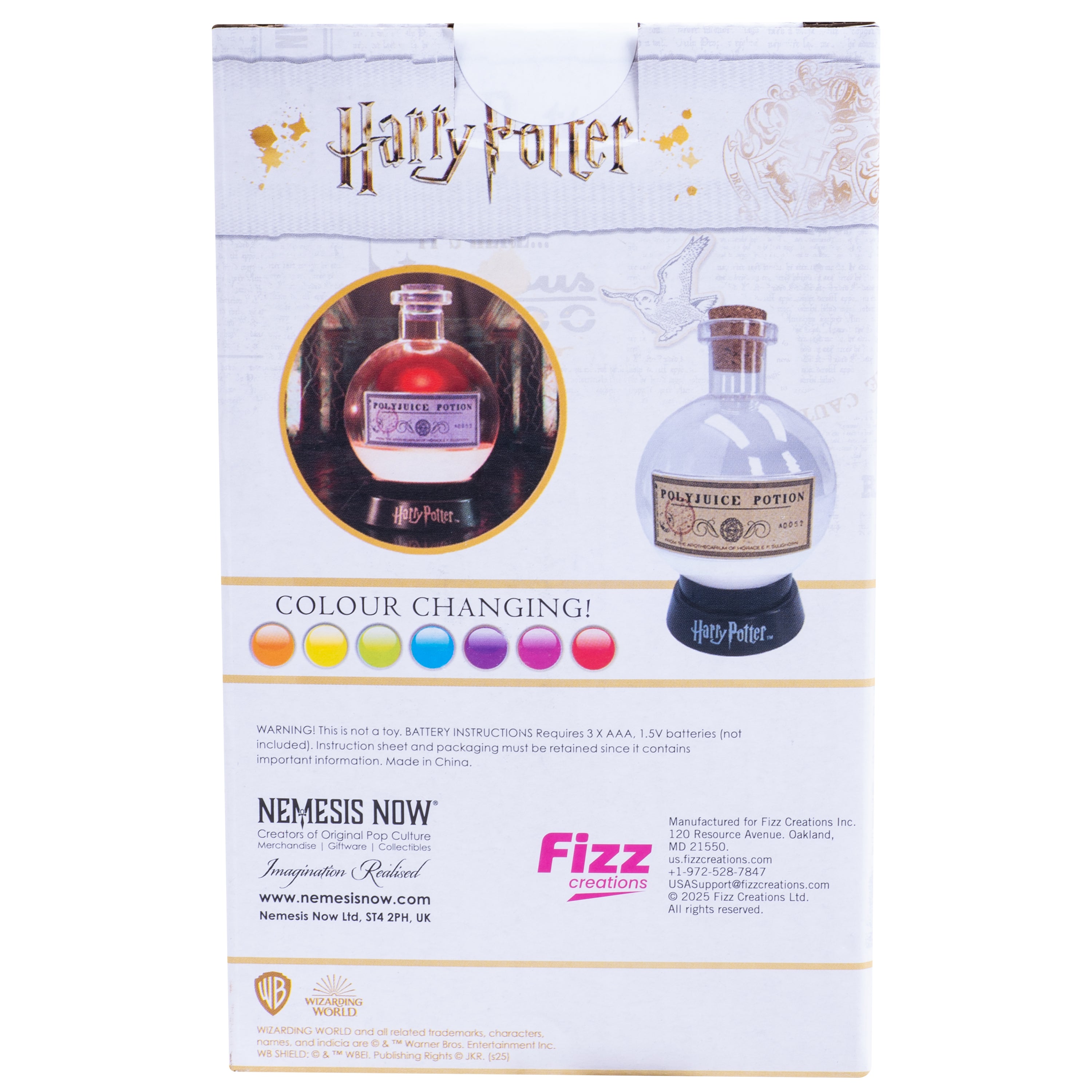 Fizz Creations Harry Potter Potion Mood Lamp Multicolor. Polyjuice Potion Lamp. LED Illuminated Color Changing Night Light. Harry Potter Halloween Decorations. Harry Potter Gifts.