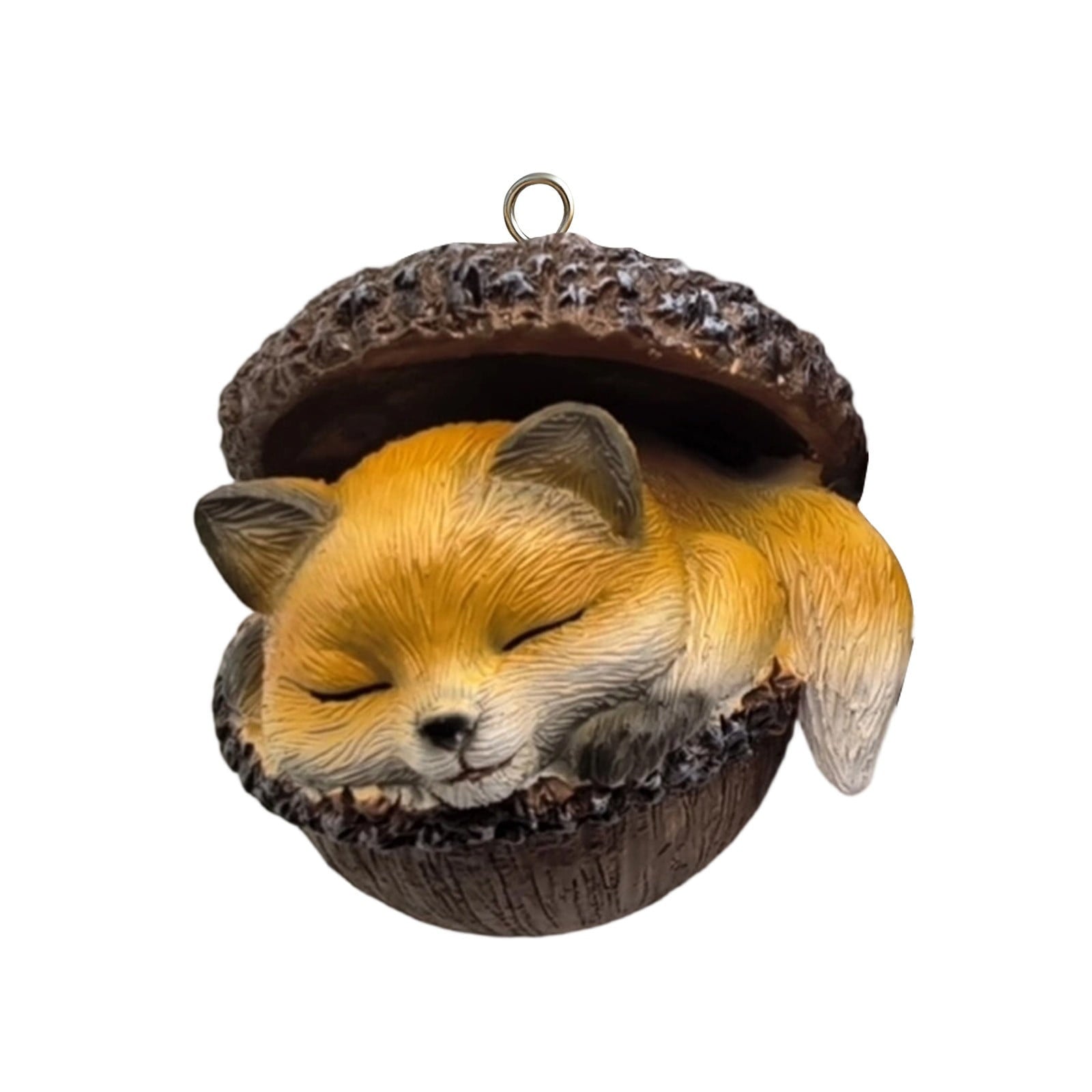 3D Resin Sculpture Forest Animal Acorn Ornaments Cozy Forest Christmas Ornaments Cute Forest Animal Christmas Trees Hanging Decorations Rustic Nature-Themed Home Decor Animal Lovers Gift B