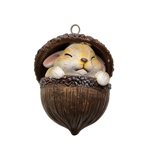 3D Resin Sculpture Forest Animal Acorn Ornaments Cozy Forest Christmas Ornaments Cute Forest Animal Christmas Trees Hanging Decorations Rustic Nature-Themed Home Decor Animal Lovers Gift B