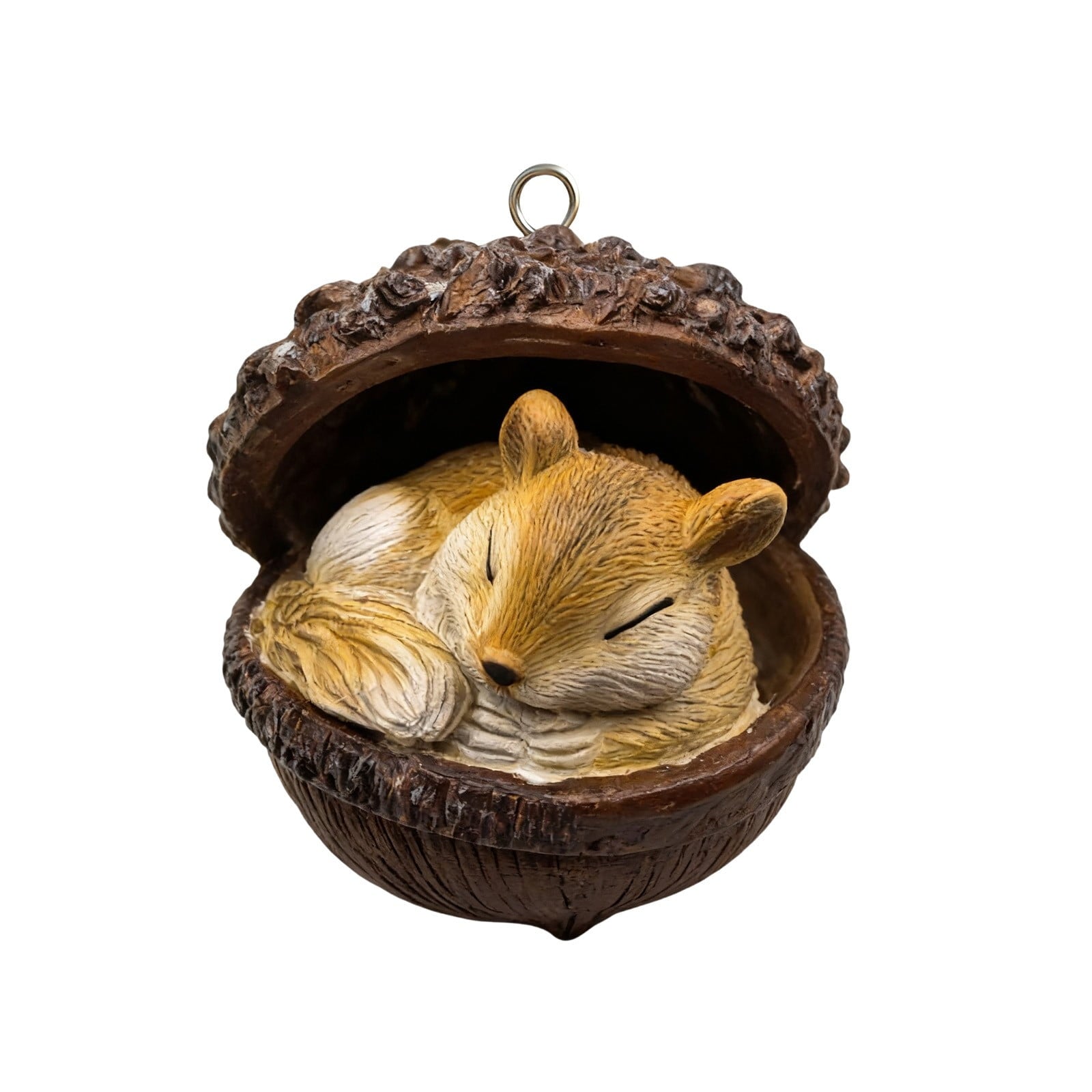3D Resin Sculpture Forest Animal Acorn Ornaments Cozy Forest Christmas Ornaments Cute Forest Animal Christmas Trees Hanging Decorations Rustic Nature-Themed Home Decor Animal Lovers Gift B