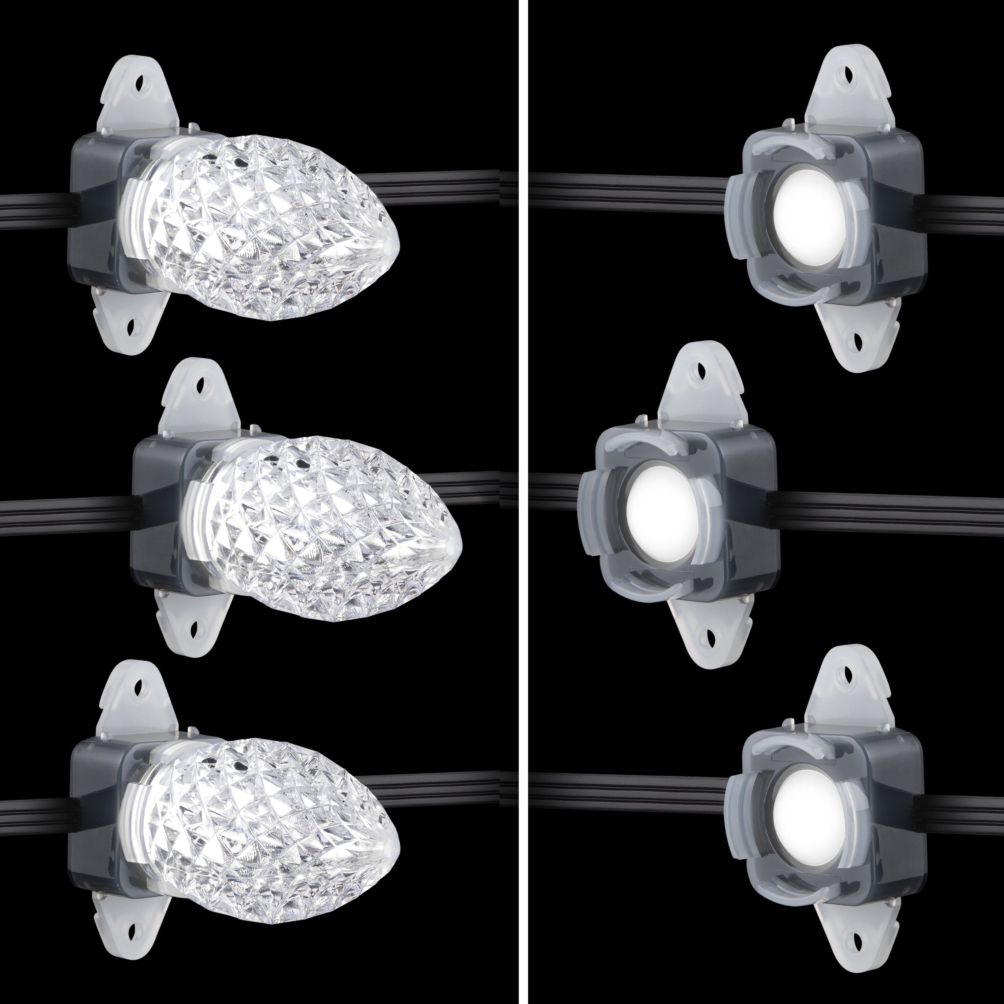 AppLights PERMANENT™ Starter Kit Christmas Light String with 72 LEDs, 100 feet, Permanent Outdoor House Lights LED Roofline Lights, App-Ready Smart Trim Lighting , Black