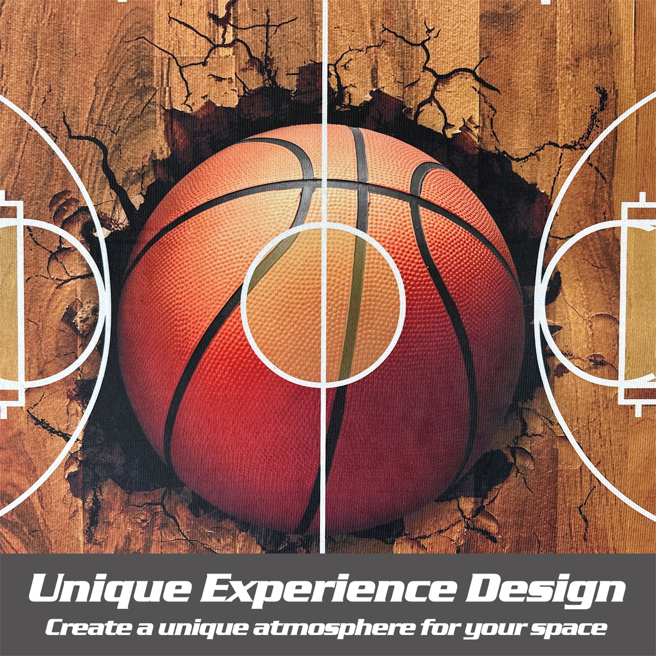 Basketball Rug for Bedroom,3'x5' Basketball Court Rugs with Non-Slip Backing, Sports Carpet for Game Room and Living Room Decor