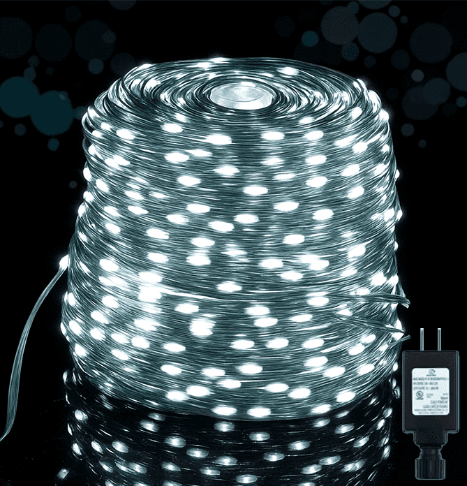 Christmas Decor Light Outdoor Indoor 108FT 200LED, JUHEFA Waterproof Twinkle Plug-in String Lights with 8 Modes, Universal Accessory for Christmas Tree, Holiday, Wedding, Garden Party (Color)